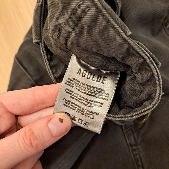 Agolde Dark Grey Barrel Leg Grunce Mila Utility High Waisted Pants Size 28 - Picture 7 of 12